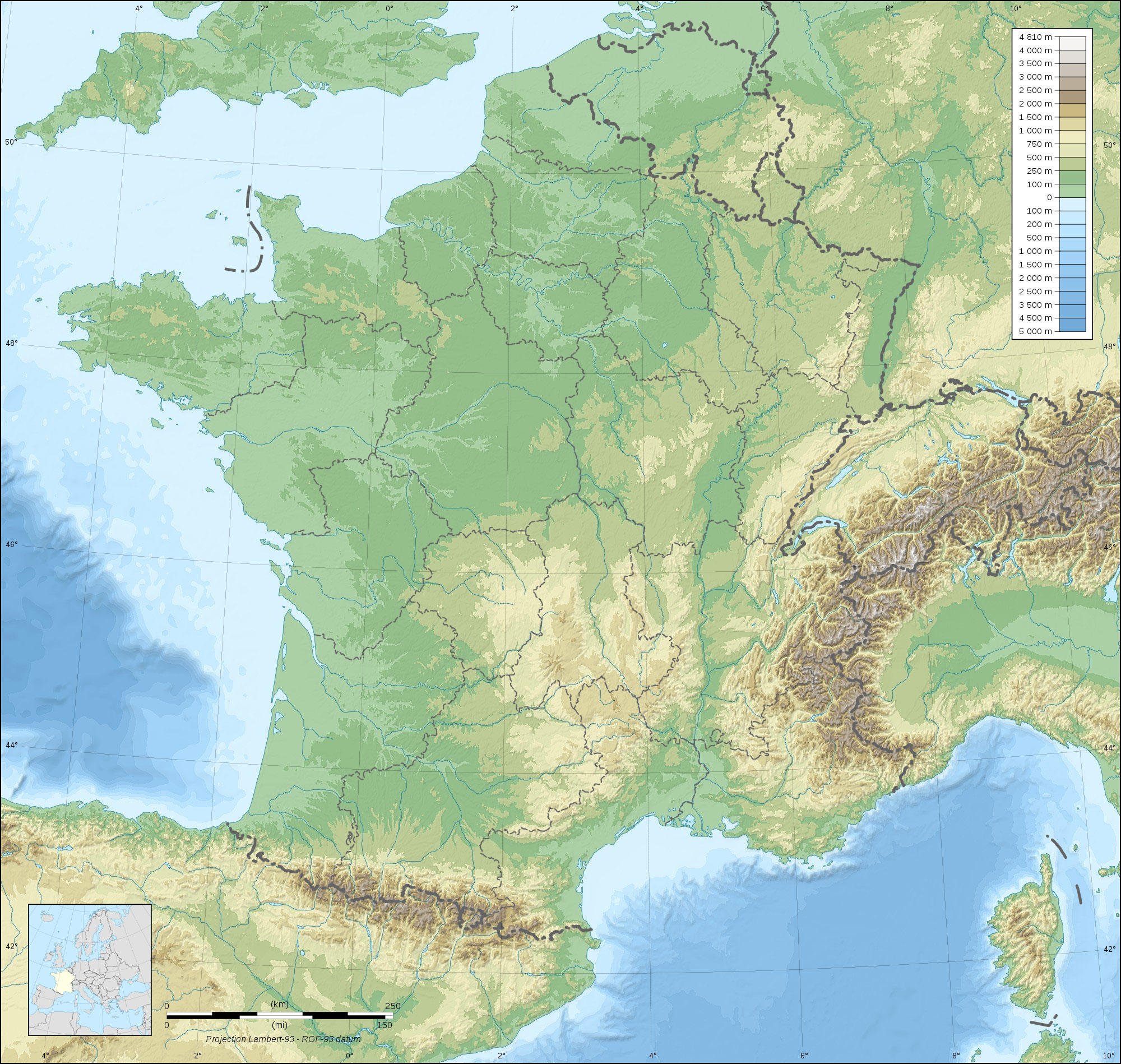 Image topography of france