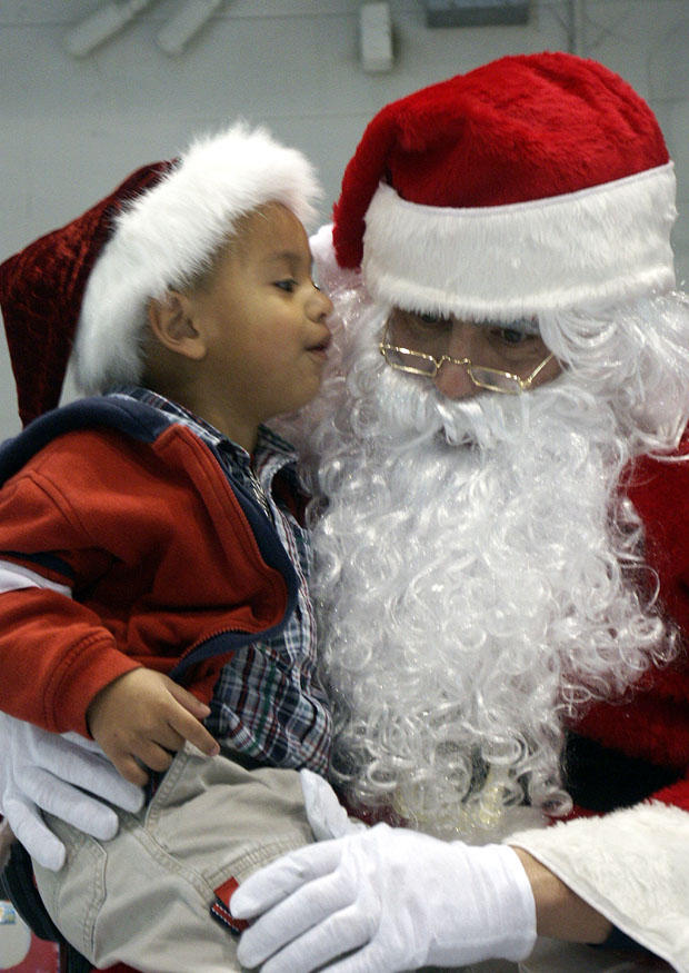 Photo child with santa claus