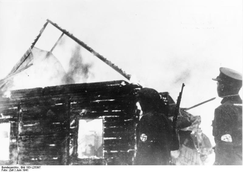 Photo litouwen - synagogue on fire