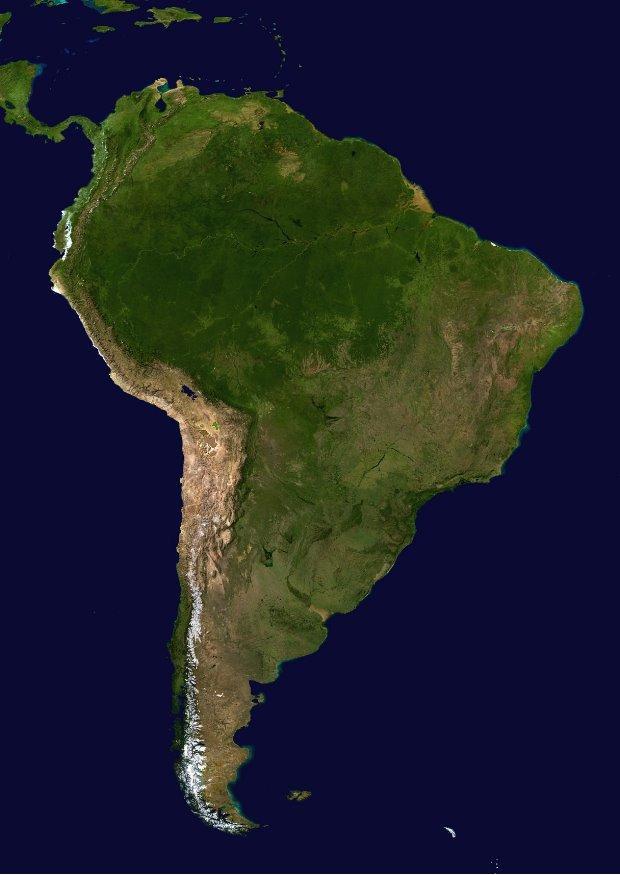 Photo satelite image south america