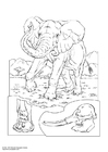 Coloring page elephant