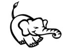 Coloring page elephant